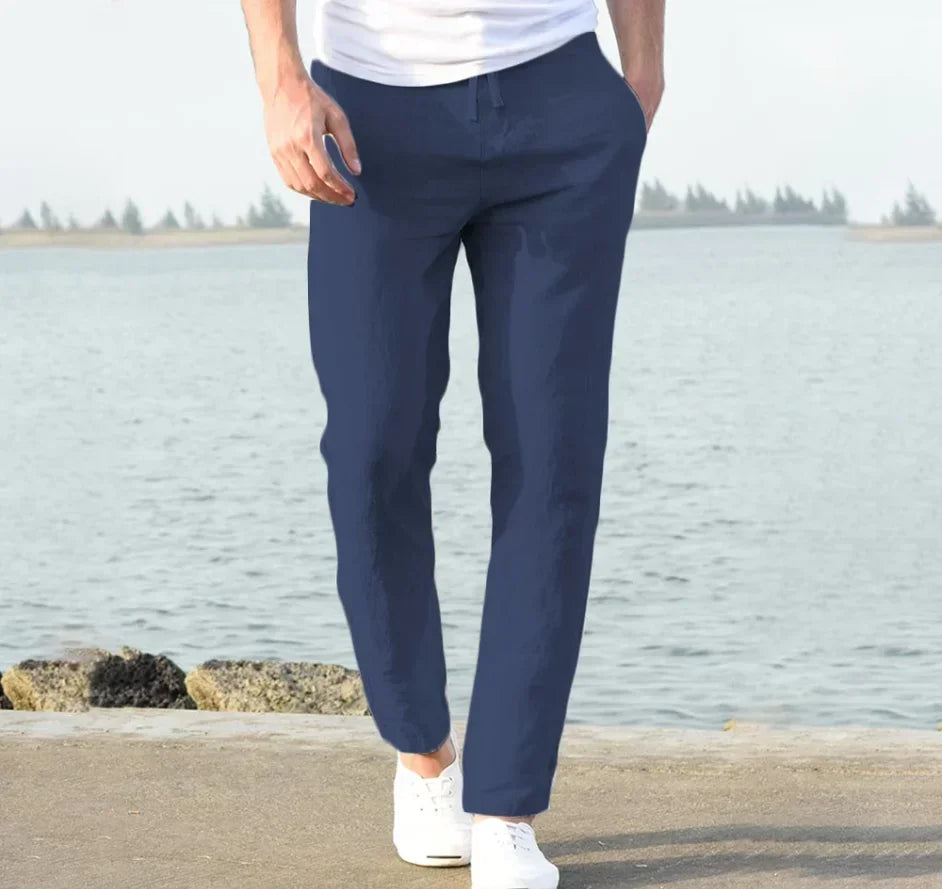 2025 New Fashion Mens Linen Oversize Sports Sweatpants