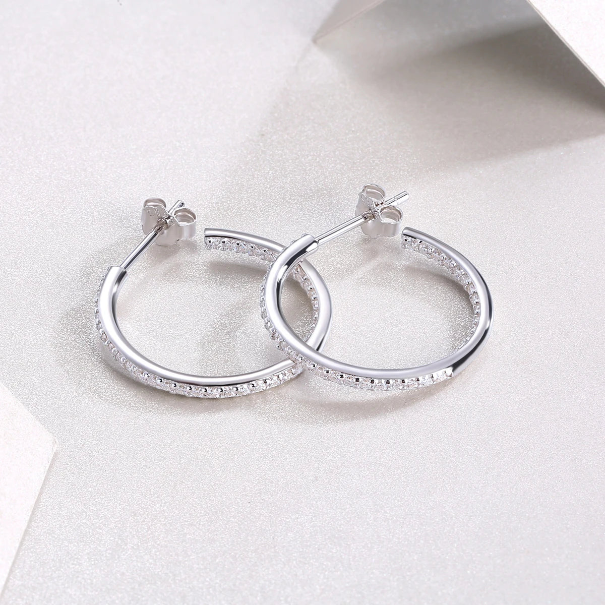 Moissanite Gold Hoop Earrings – Sparkling Luxury Style