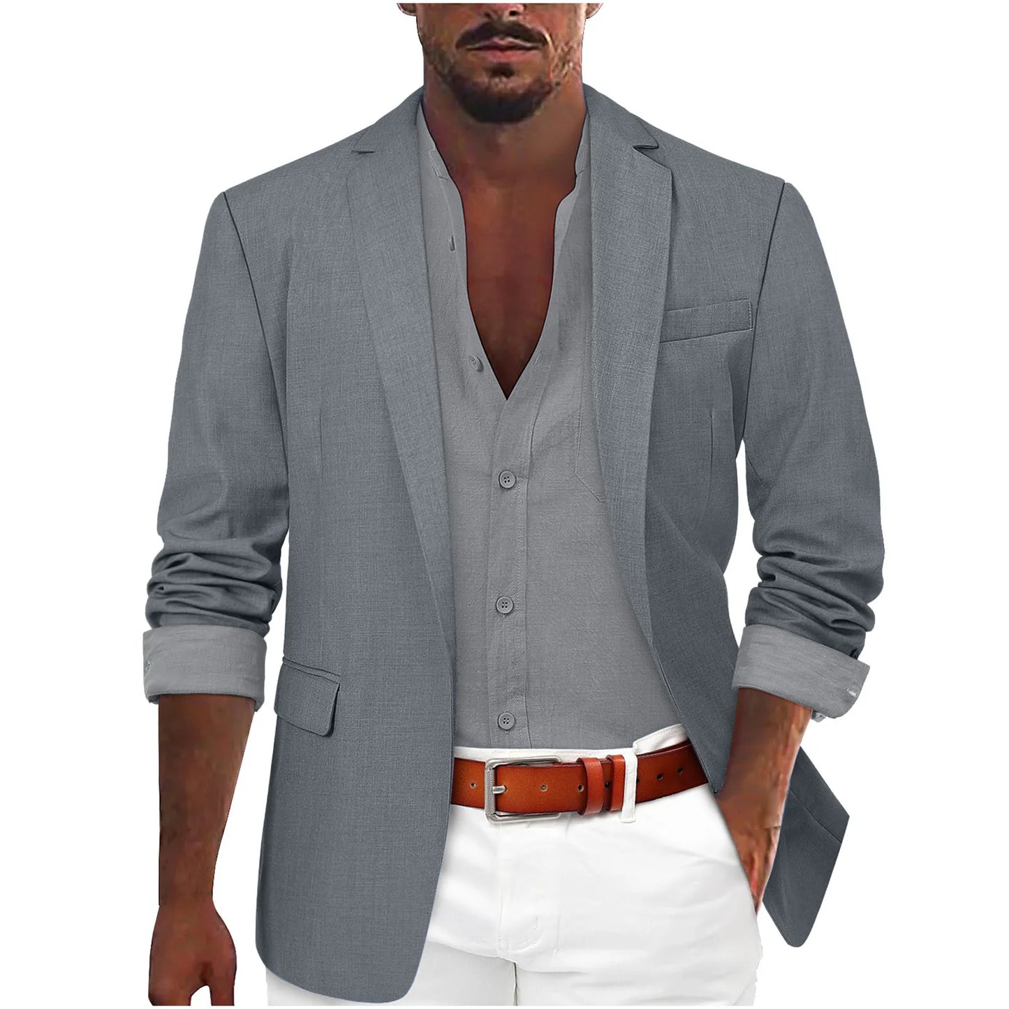 2025 Fashion Men's Clothing Business Casual Blazer Coats Classic Single Button Slim Fit Suit Jackets