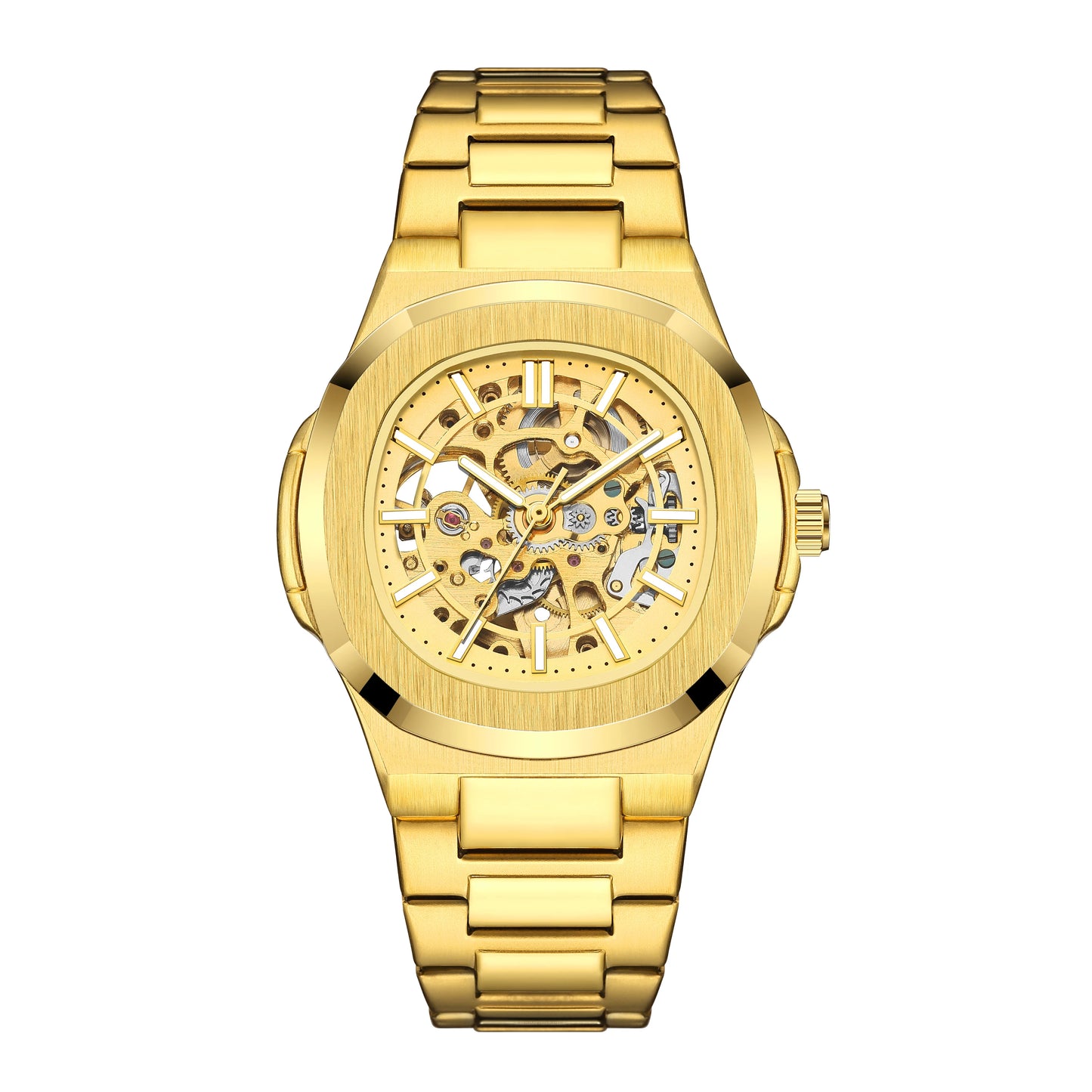 Luxury Automatic Mechanical Wristwatch For Men Skeleton Stainless Steel Sapphire glass Male Clock 2023