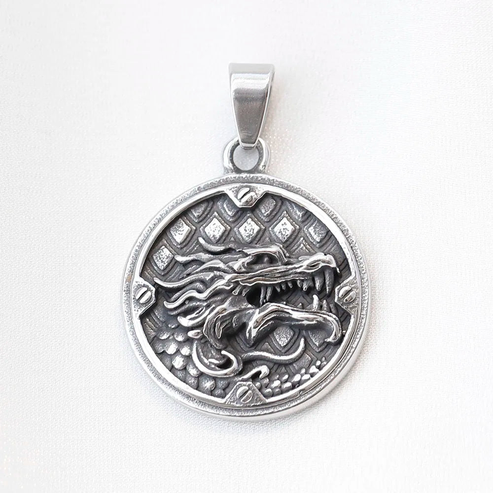 Titanium Steel Celtic Cross Necklace Pendant Vintage Chain for Men