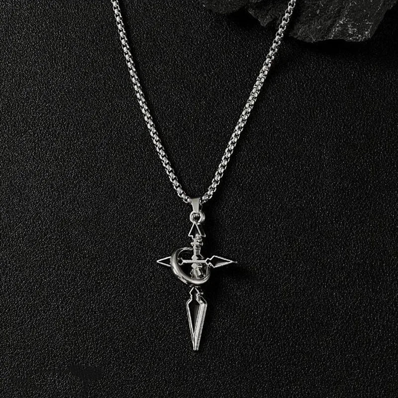 New Personalised Cross Pendant Necklaces Men Anime Around The Trend of Fashion Jumper Chain Party Jewellery Gifts