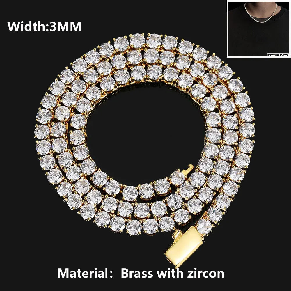 Top 1 Iced Out Tennis Chain – Hip Hop Bling for Women and Men