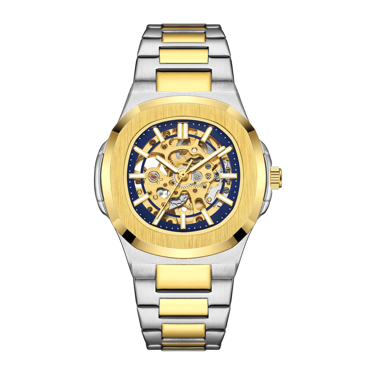 Luxury Automatic Mechanical Wristwatch For Men Skeleton Stainless Steel Sapphire glass Male Clock 2023