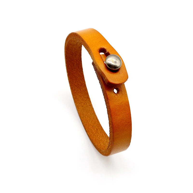 Jiayiqi Genuine Leather Retro Cuff Wristband