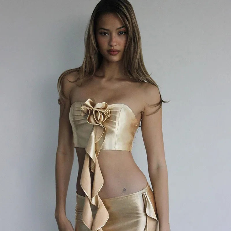 European and American Style Women's Clothing Fashion Sexy Chest-wrapped Small Vest Slim-fitting Hip-wrapped Skirt Suit Women