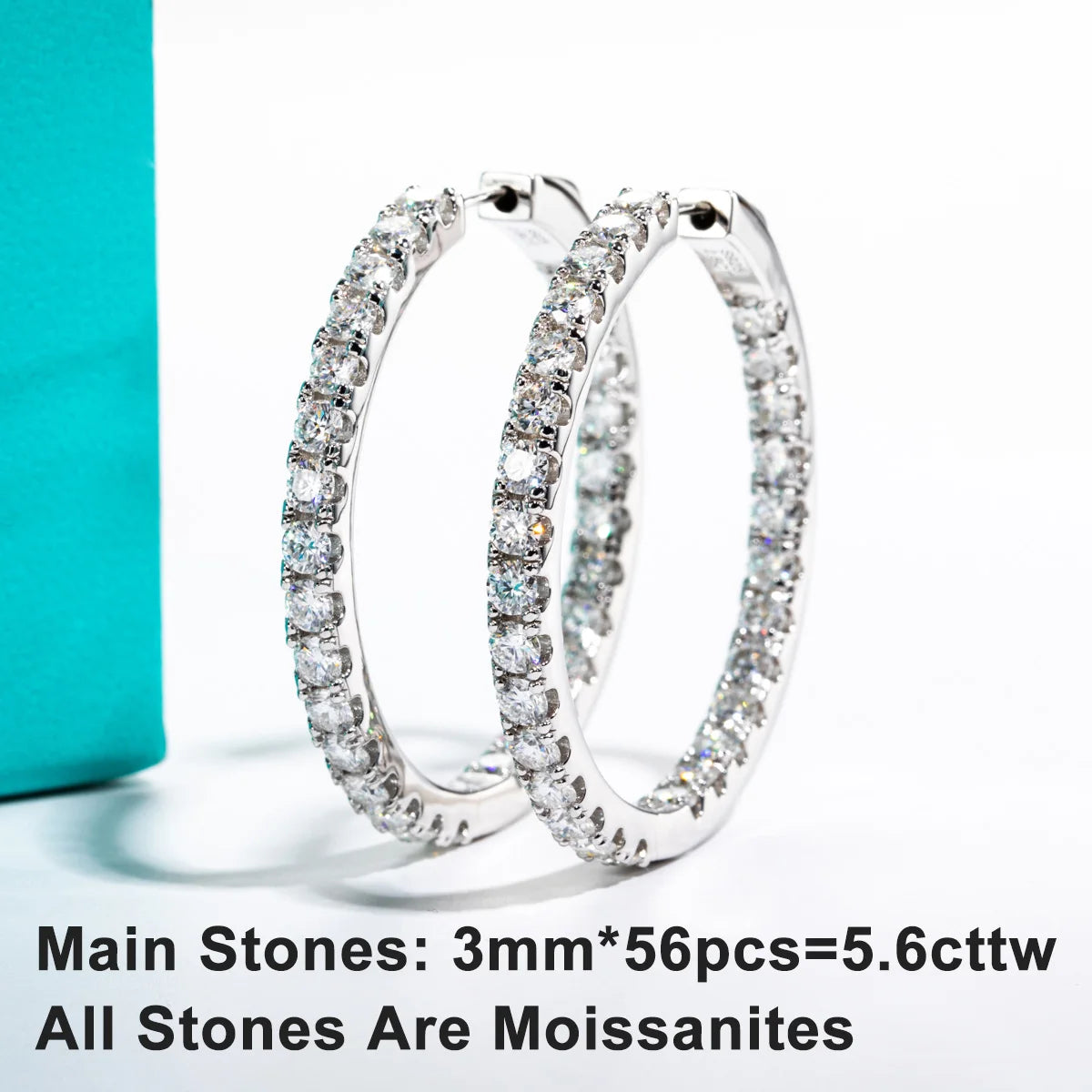 D Color Moissanite Hoop Earrings – 925 Luxury Sparkle
