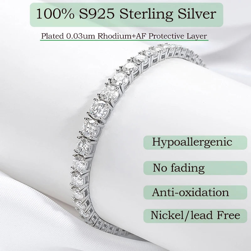 Real Moissanite Tennis Bracelet