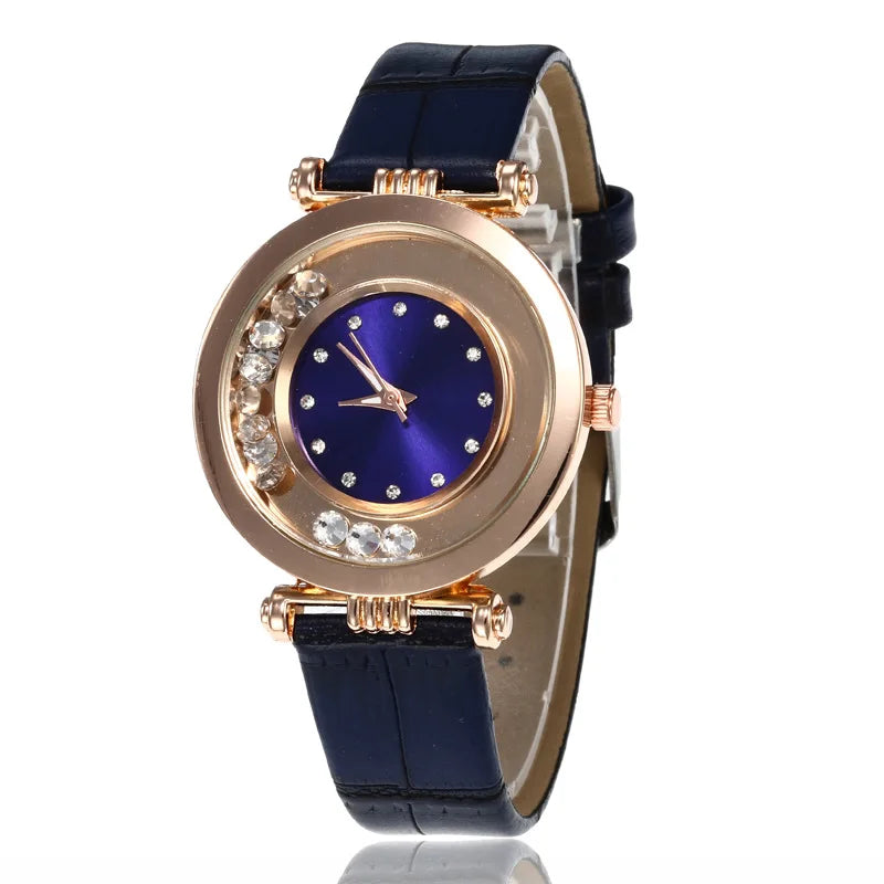 Luxury Temperament Ladies Watch Leather Belt Diamond Analog Quartz Watch Reloj Mujer Montre Femme