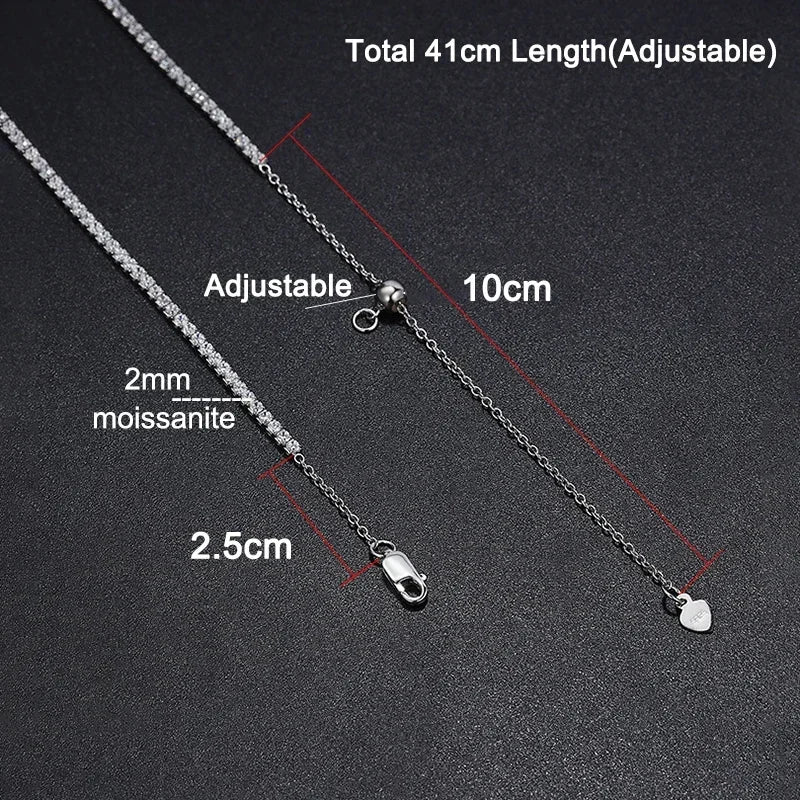 2mm Moissanite Tennis Necklace