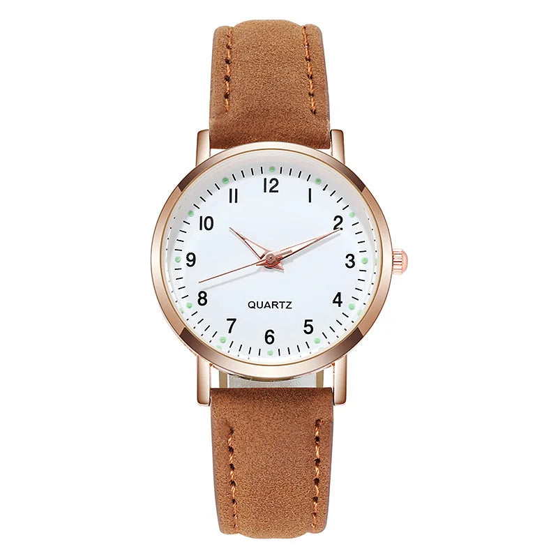 Women Leather Quartz Watches Ladies Luxury Back Light Wristwatch Clock relogio feminino