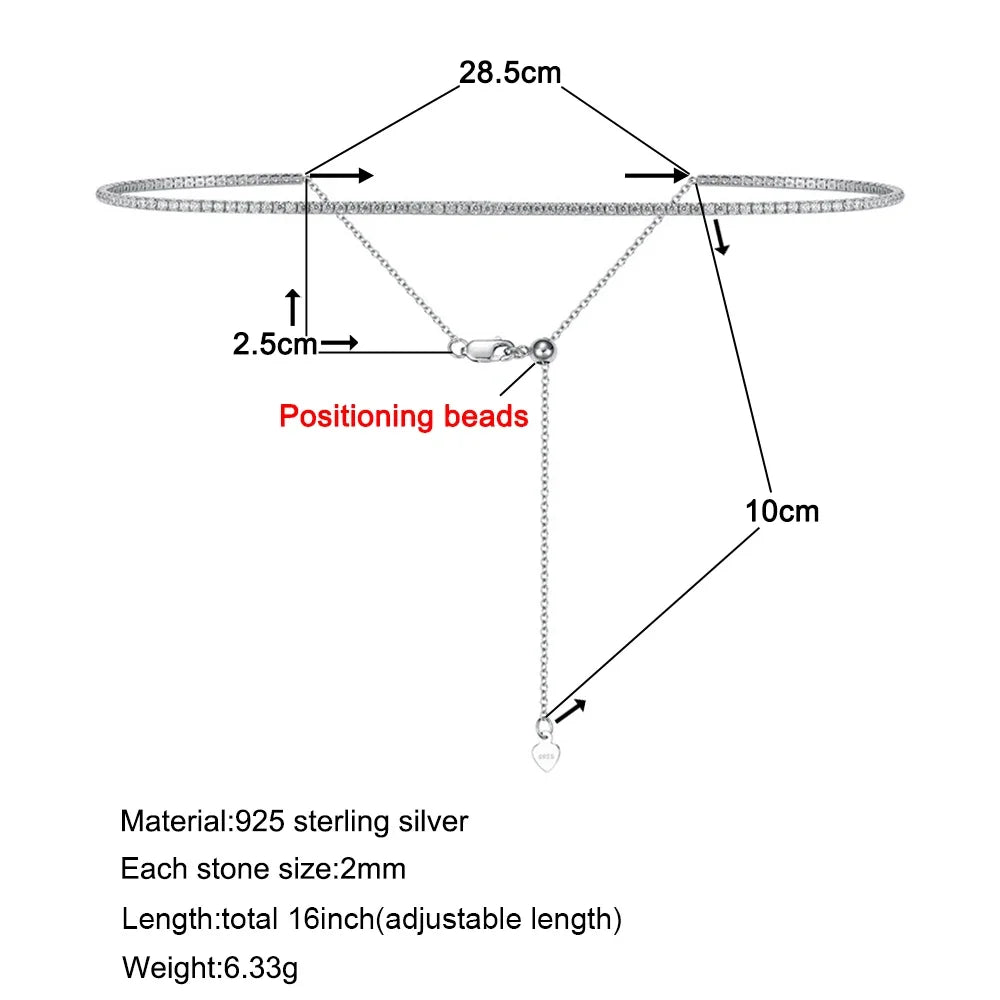 2mm Moissanite Tennis Necklace