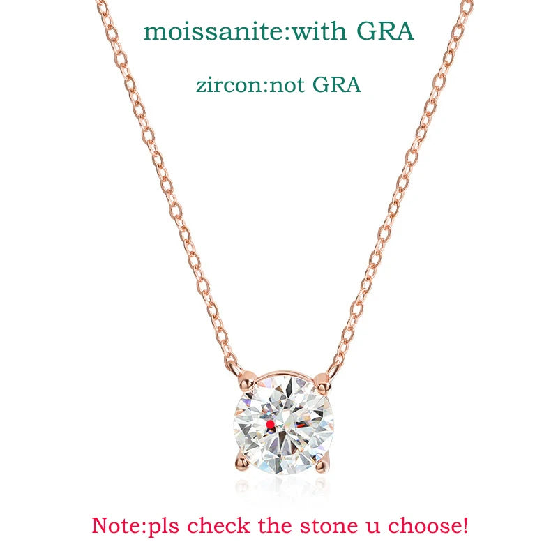 Rose Gold Moissanite Necklace