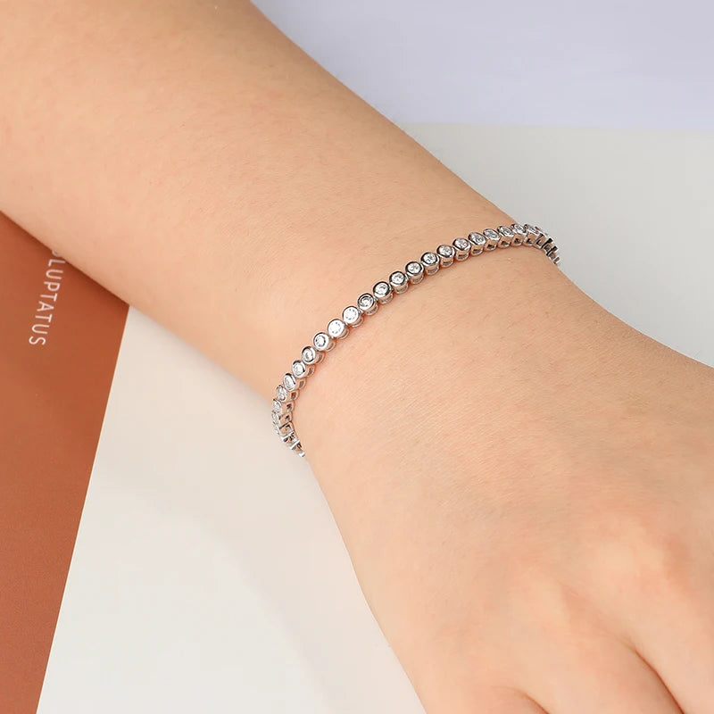 Real Moissanite Tennis Bracelet