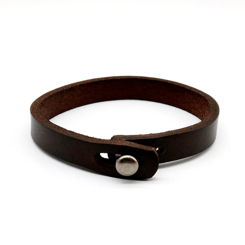 Jiayiqi Genuine Leather Retro Cuff Wristband