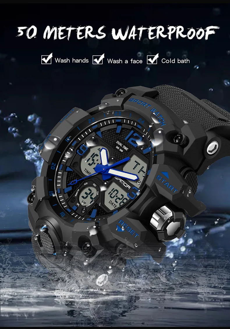 Men's Watches Top Brand Luxury 5ATM Waterproof Sport Military Quartz Watch for Men Clock Relogio Masculino 6024