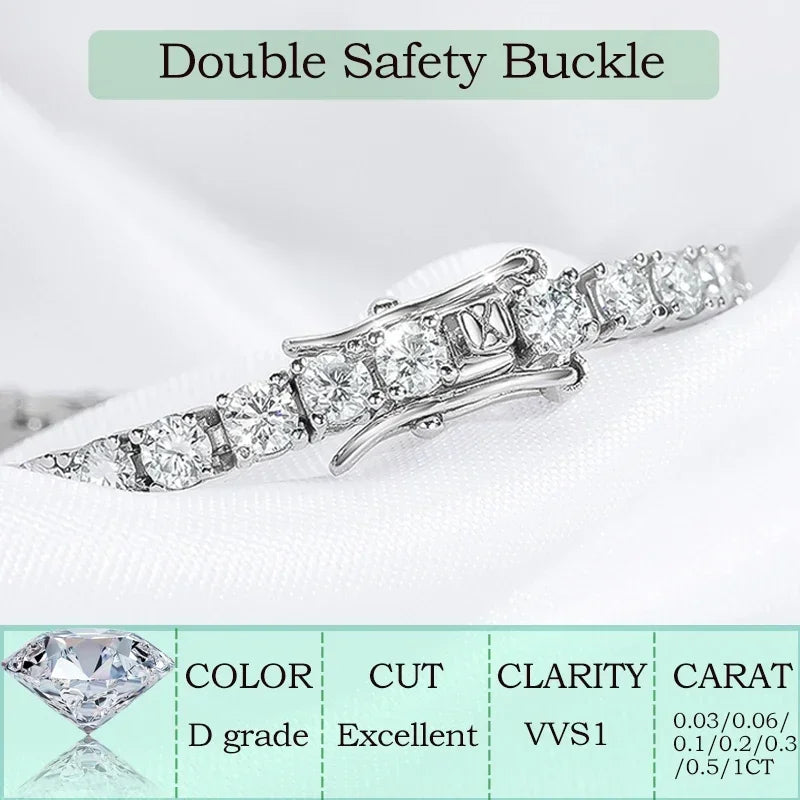 Real Moissanite Tennis Bracelet