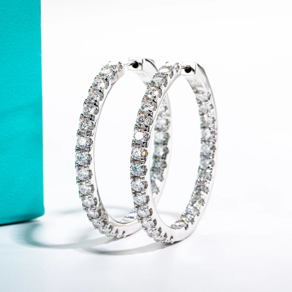 D Color Moissanite Hoop Earrings – 925 Luxury Sparkle