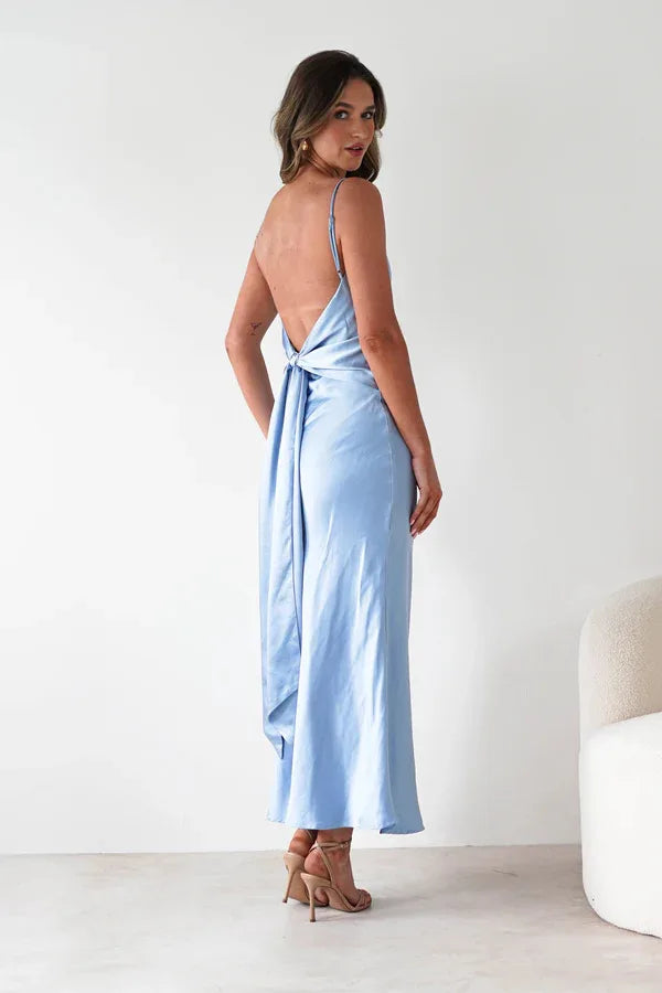 New Dresses 2025 Woman Fashion Summer Women's Clothing Sexy Halter Satin Fashion Strappy Skirts