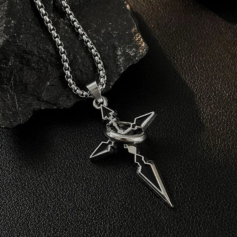 New Personalised Cross Pendant Necklaces Men Anime Around The Trend of Fashion Jumper Chain Party Jewellery Gifts