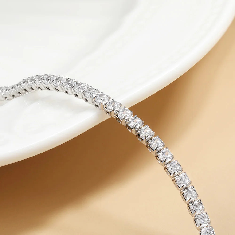 2mm Moissanite Tennis Necklace