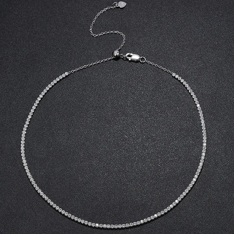 2mm Moissanite Tennis Necklace