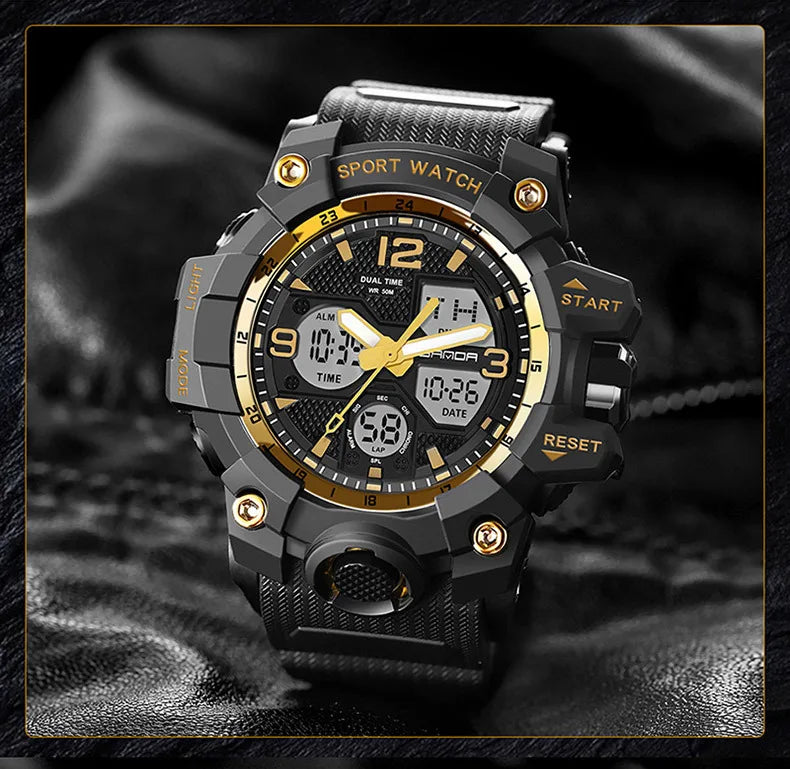 Men's Watches Top Brand Luxury 5ATM Waterproof Sport Military Quartz Watch for Men Clock Relogio Masculino 6024
