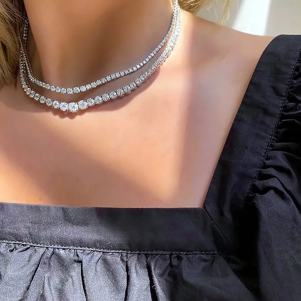 Gradient Moissanite Tennis Necklace
