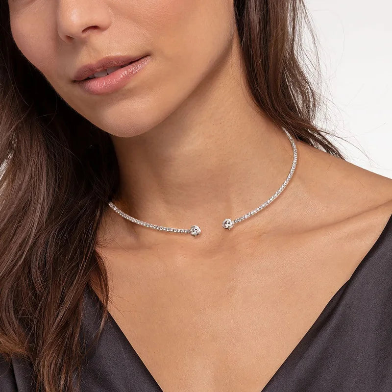 Heart-Cut Moissanite Choker – S925 Wedding Necklace