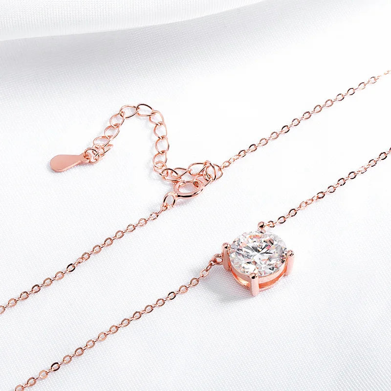 Rose Gold Moissanite Necklace