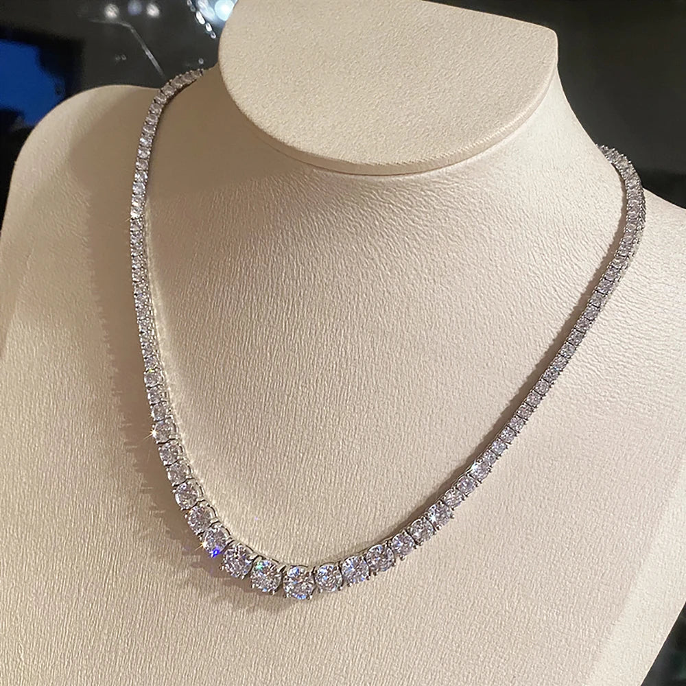 Gradient Moissanite Tennis Necklace