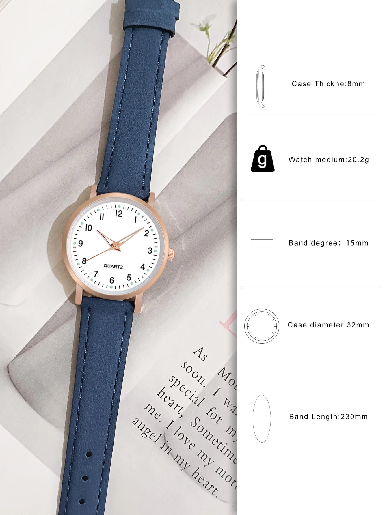 Women Leather Quartz Watches Ladies Luxury Back Light Wristwatch Clock relogio feminino