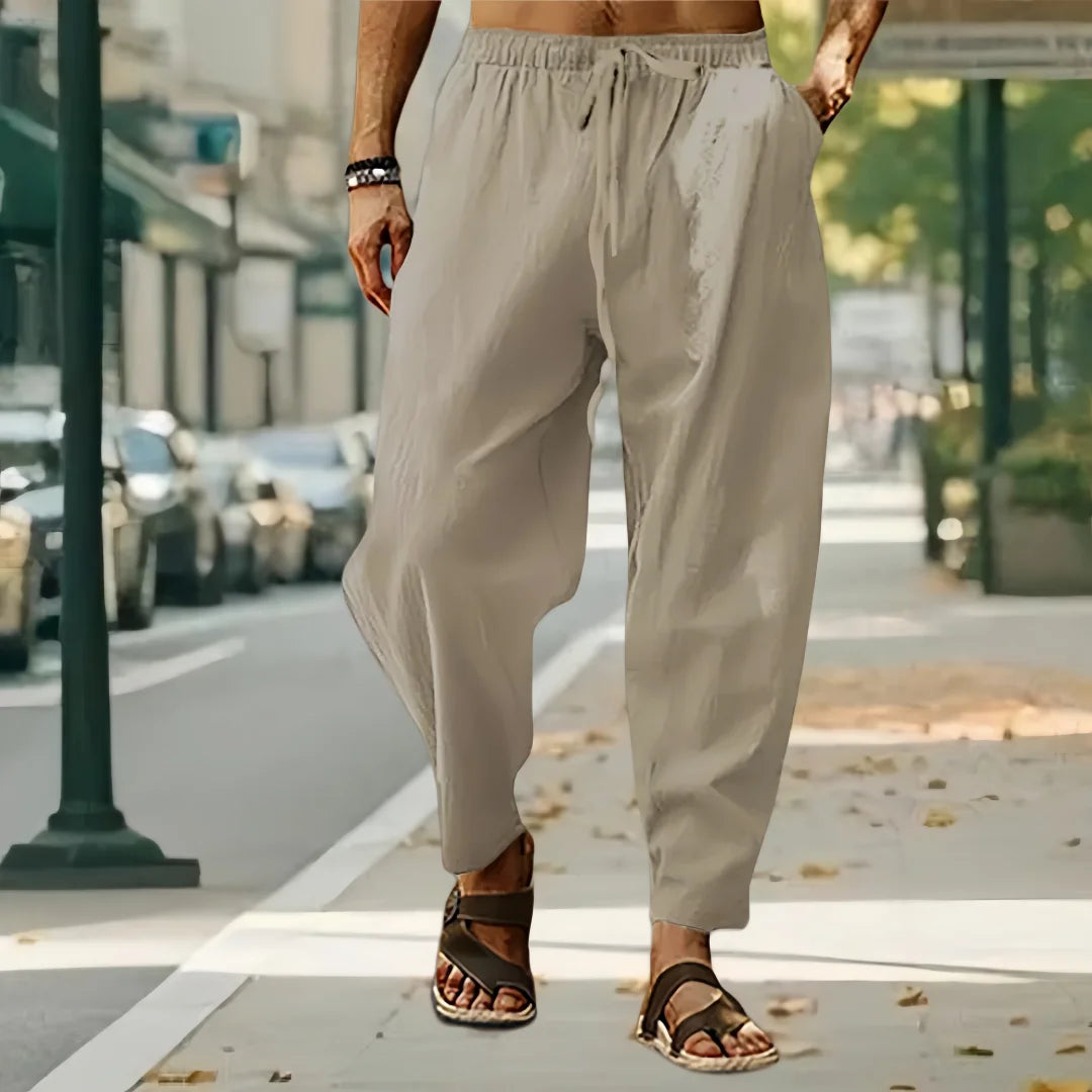 2025 New Fashion Mens Linen Oversize Sports Sweatpants