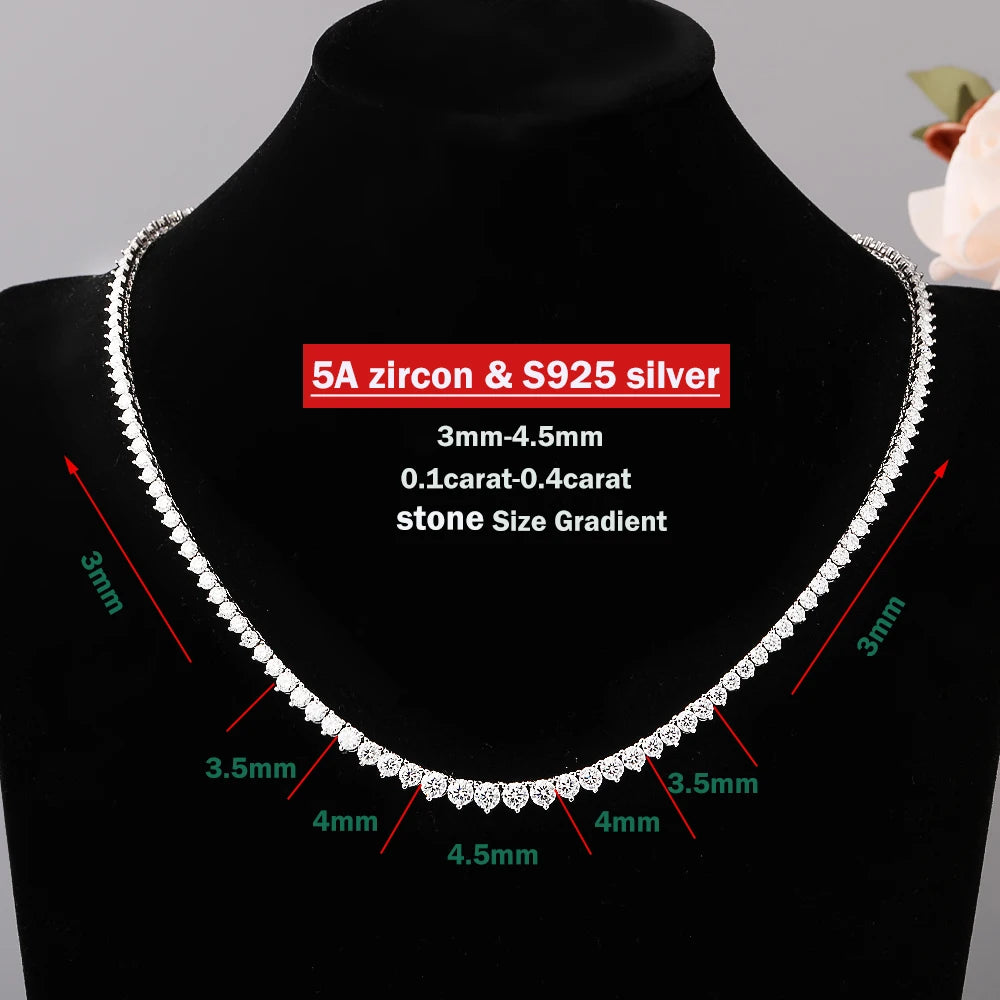 Gradient Moissanite Tennis Necklace
