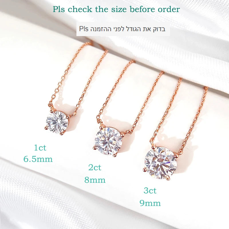 Rose Gold Moissanite Necklace