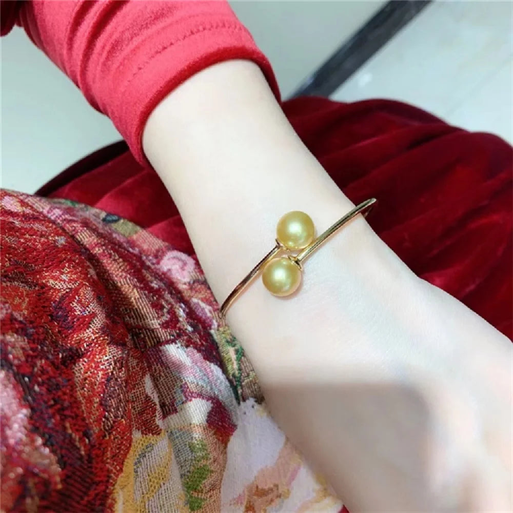 9-10mm Gold Pearl Bracelet – Elegant South Sea Jewelry