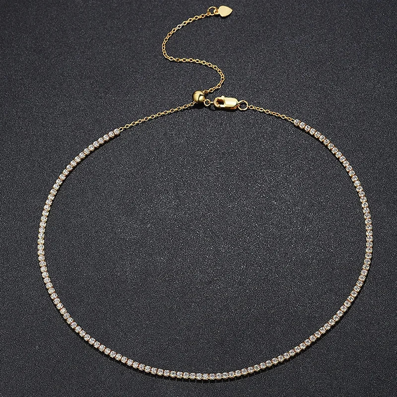 2mm Moissanite Tennis Necklace