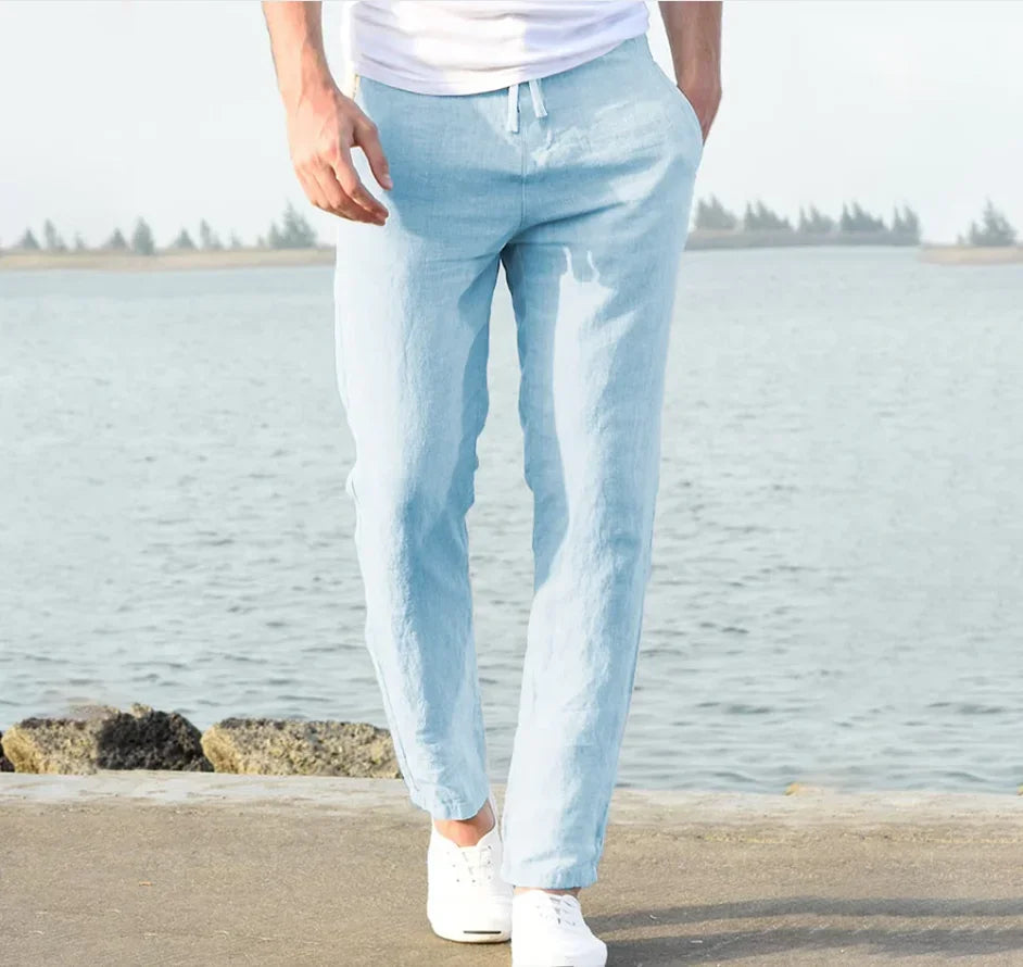 2025 New Fashion Mens Linen Oversize Sports Sweatpants