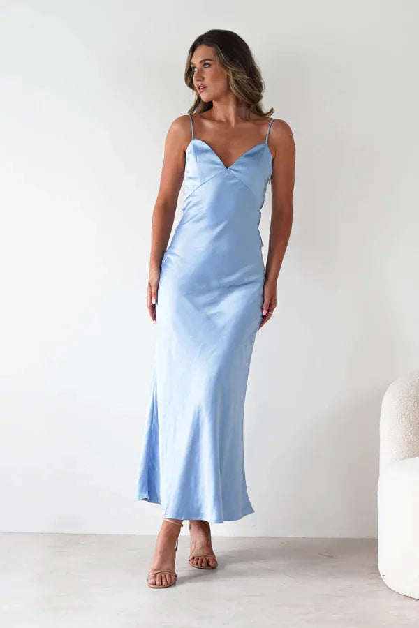 New Dresses 2025 Woman Fashion Summer Women's Clothing Sexy Halter Satin Fashion Strappy Skirts