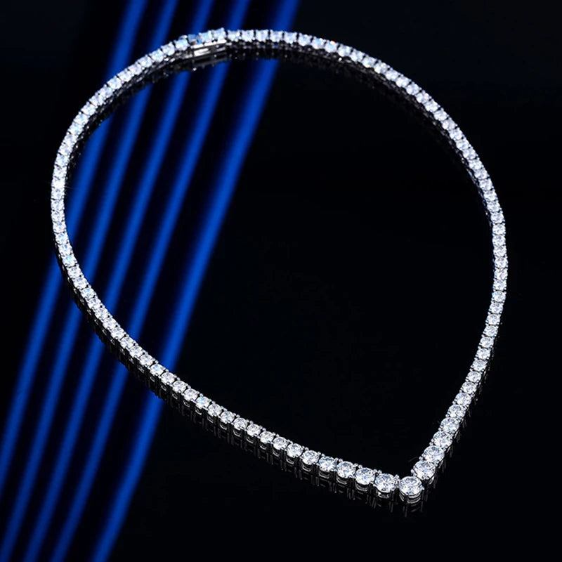 Moissanite Tennis Necklace – Sparkling Luxury by Neetim