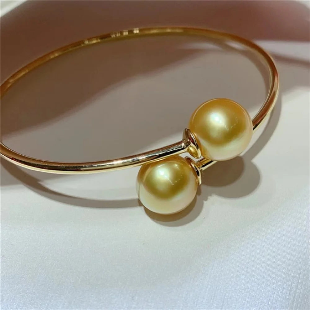 9-10mm Gold Pearl Bracelet – Elegant South Sea Jewelry