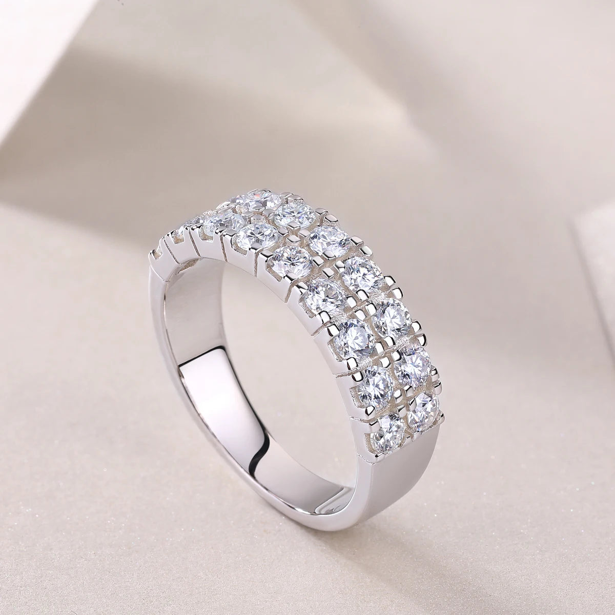 1.4CT Moissanite Engagement Ring – GRA S925 Eternity
