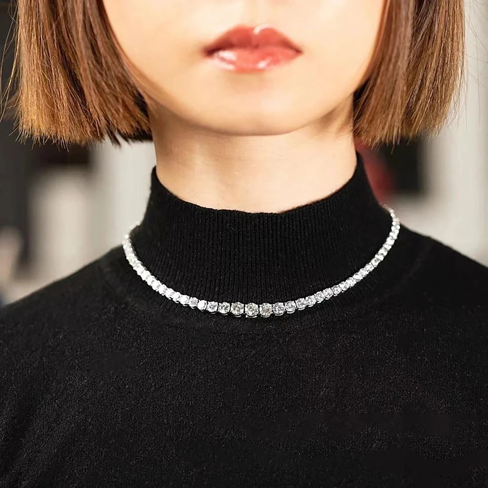 Gradient Moissanite Tennis Necklace