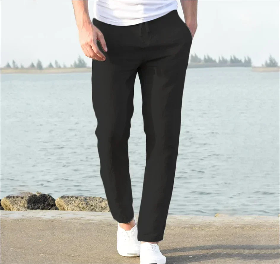2025 New Fashion Mens Linen Oversize Sports Sweatpants