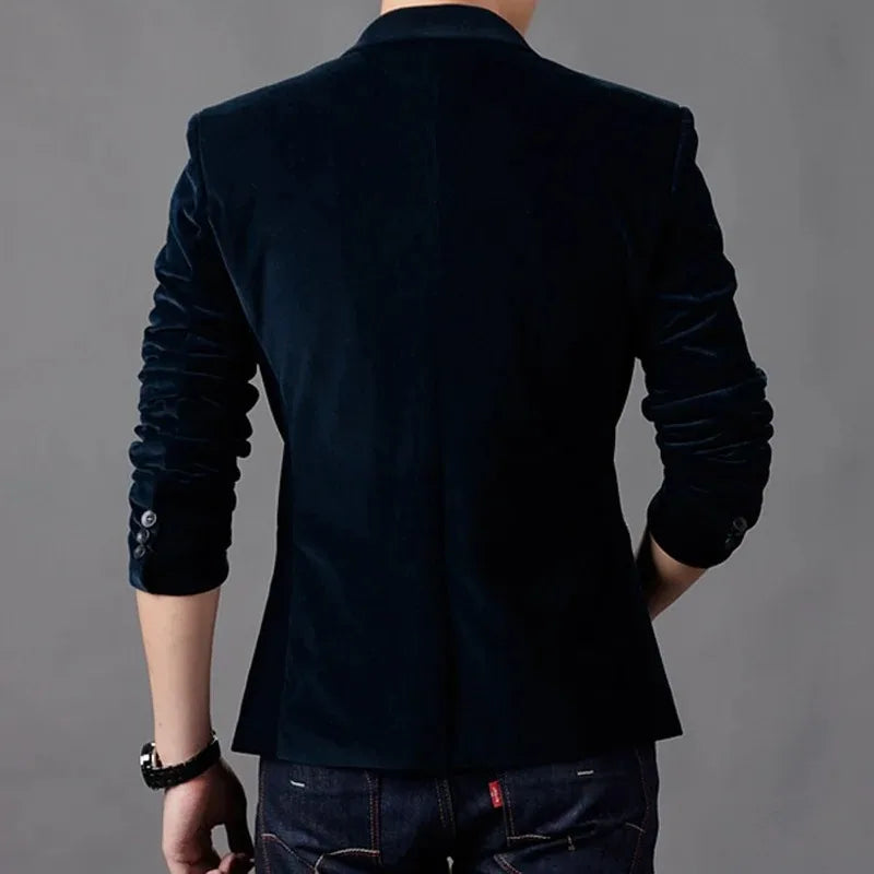 Mens Corduroy Blazers Autumn Spring Fashion Male Casual Suit Jacket