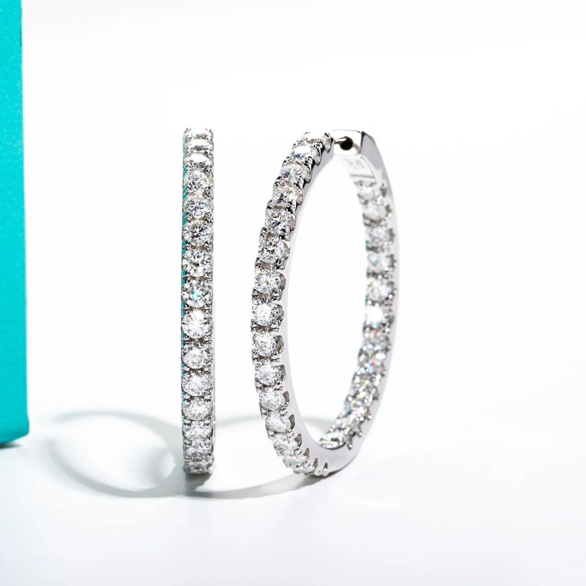 D Color Moissanite Hoop Earrings – 925 Luxury Sparkle