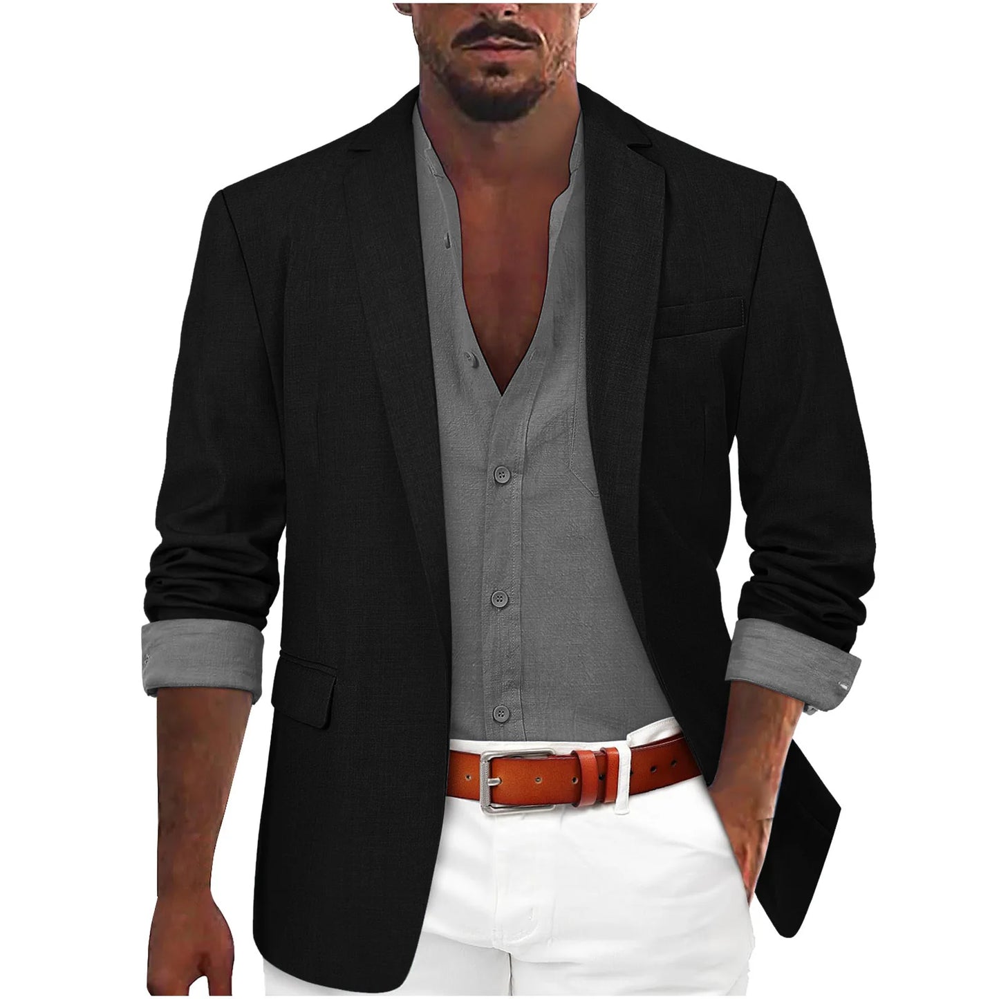 2025 Fashion Men's Clothing Business Casual Blazer Coats Classic Single Button Slim Fit Suit Jackets