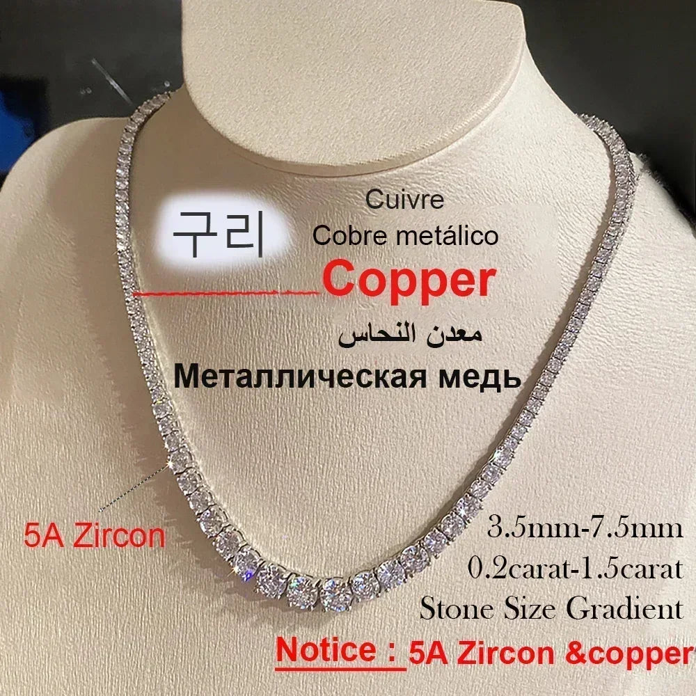 Gradient Moissanite Tennis Necklace