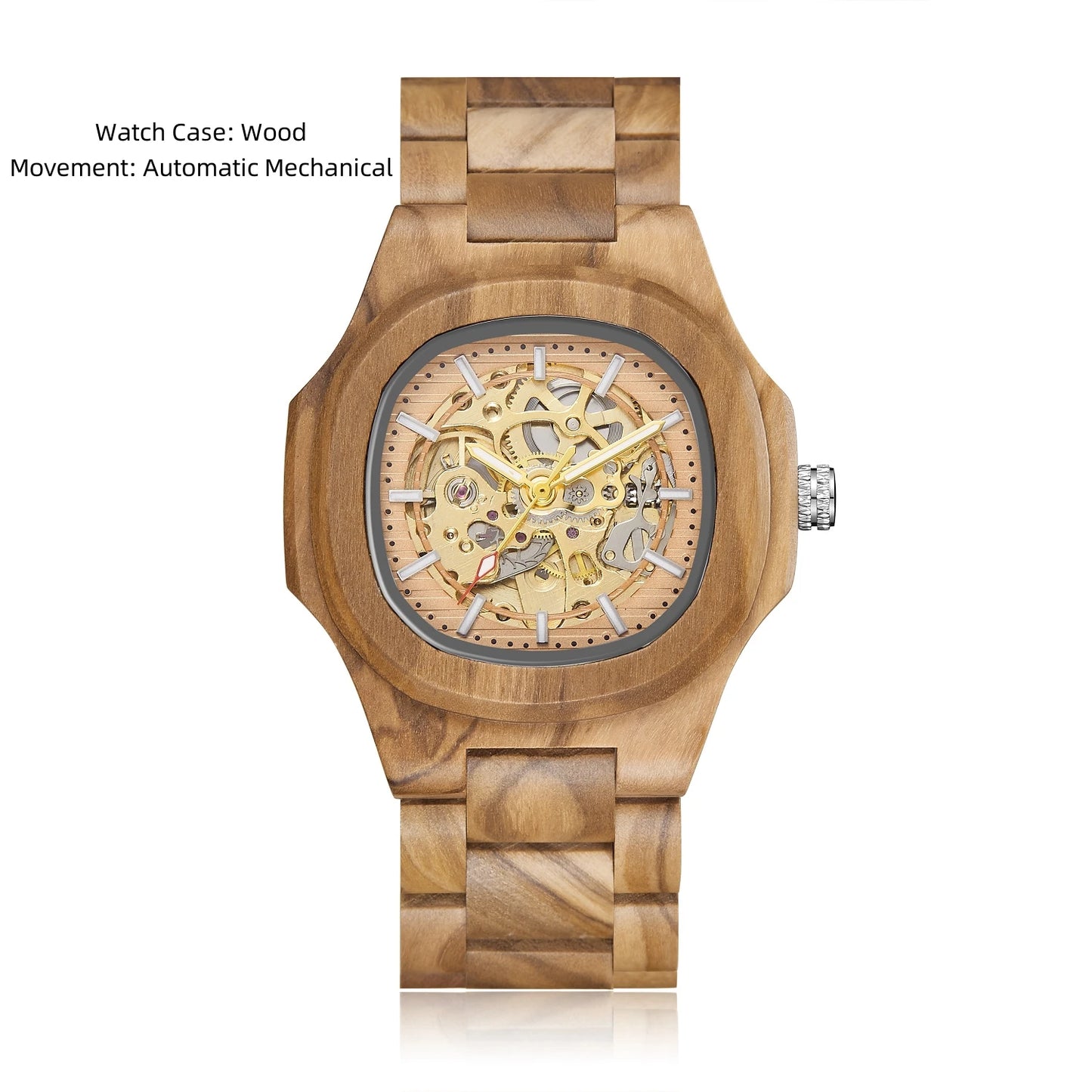 Luxury Automatic Mechanical Wristwatch For Men Skeleton Stainless Steel Sapphire glass Male Clock 2023