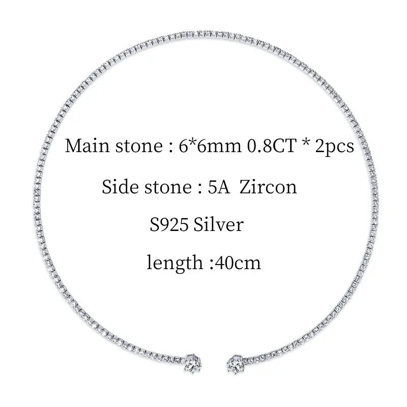 Heart-Cut Moissanite Choker – S925 Wedding Necklace